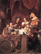 BRAY, Jan de The de Bray Family (The Banquet of Antony and Cleopatra) dg oil painting artist